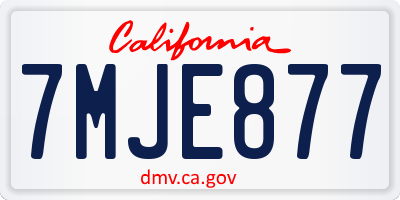 CA license plate 7MJE877