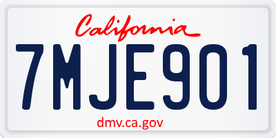 CA license plate 7MJE901
