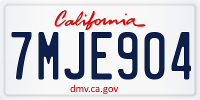 CA license plate 7MJE904