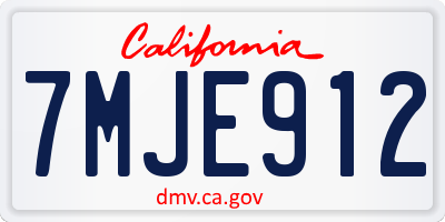 CA license plate 7MJE912