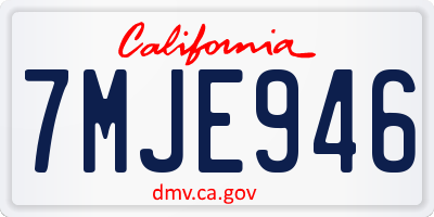 CA license plate 7MJE946