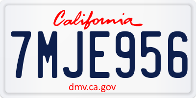 CA license plate 7MJE956