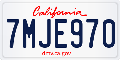 CA license plate 7MJE970