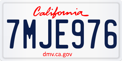 CA license plate 7MJE976