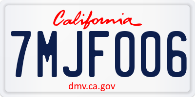 CA license plate 7MJF006