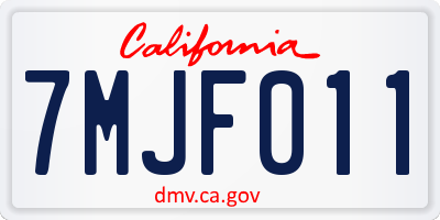 CA license plate 7MJF011