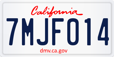 CA license plate 7MJF014