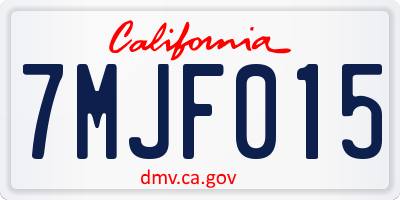 CA license plate 7MJF015