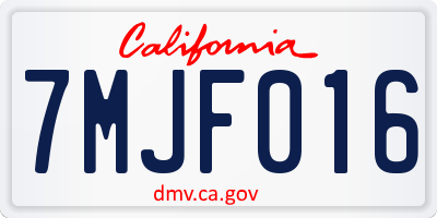 CA license plate 7MJF016