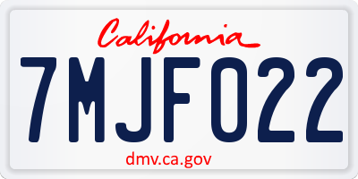 CA license plate 7MJF022