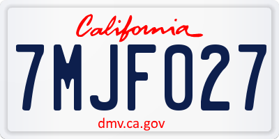 CA license plate 7MJF027