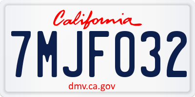 CA license plate 7MJF032