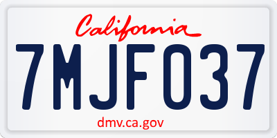 CA license plate 7MJF037