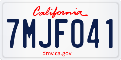 CA license plate 7MJF041