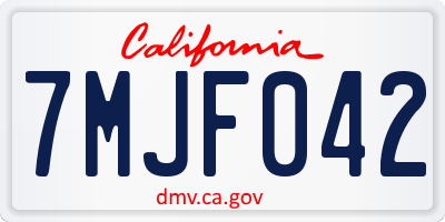 CA license plate 7MJF042