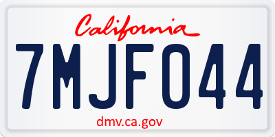 CA license plate 7MJF044
