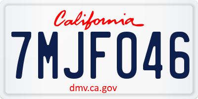 CA license plate 7MJF046