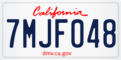 CA license plate 7MJF048