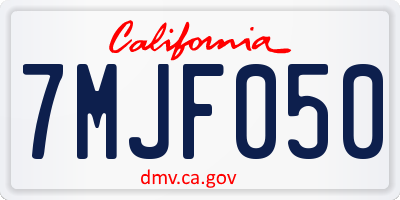 CA license plate 7MJF050