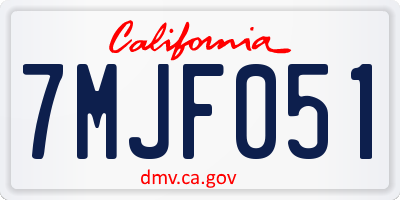 CA license plate 7MJF051