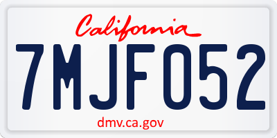 CA license plate 7MJF052