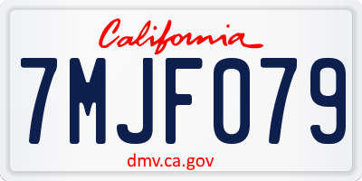 CA license plate 7MJF079