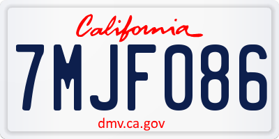 CA license plate 7MJF086