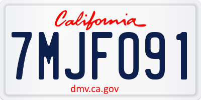 CA license plate 7MJF091