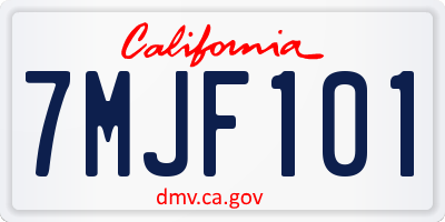CA license plate 7MJF101