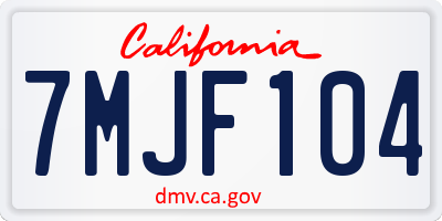 CA license plate 7MJF104