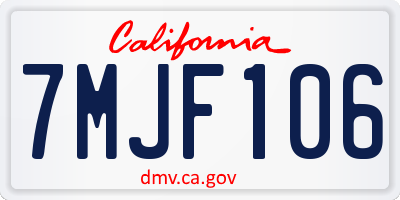CA license plate 7MJF106