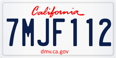 CA license plate 7MJF112