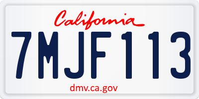 CA license plate 7MJF113