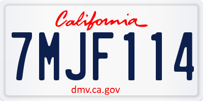 CA license plate 7MJF114