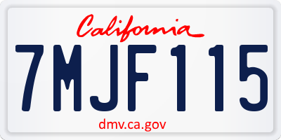 CA license plate 7MJF115