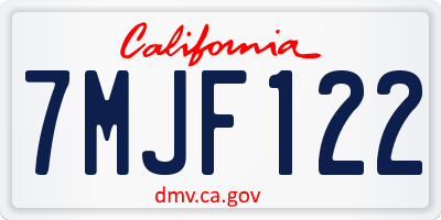 CA license plate 7MJF122