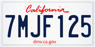 CA license plate 7MJF125