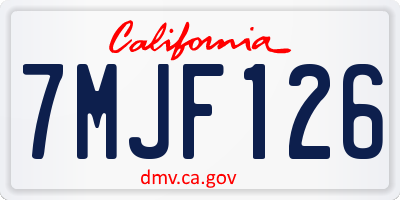 CA license plate 7MJF126