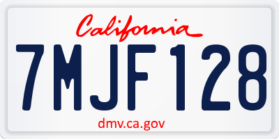 CA license plate 7MJF128