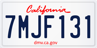 CA license plate 7MJF131