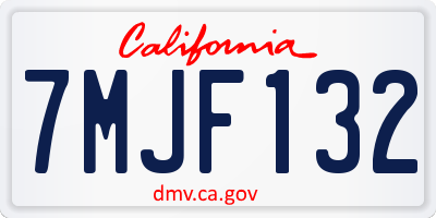 CA license plate 7MJF132