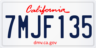 CA license plate 7MJF135