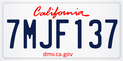 CA license plate 7MJF137
