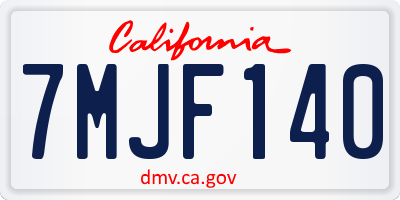 CA license plate 7MJF140