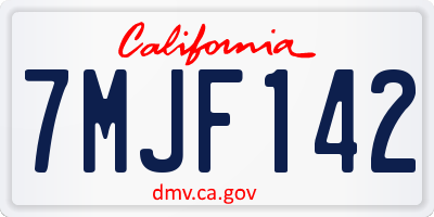 CA license plate 7MJF142
