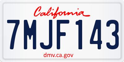 CA license plate 7MJF143