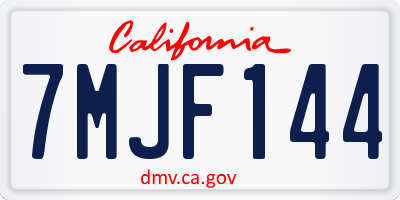 CA license plate 7MJF144