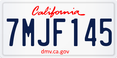CA license plate 7MJF145