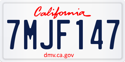 CA license plate 7MJF147