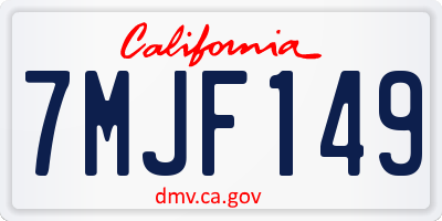 CA license plate 7MJF149